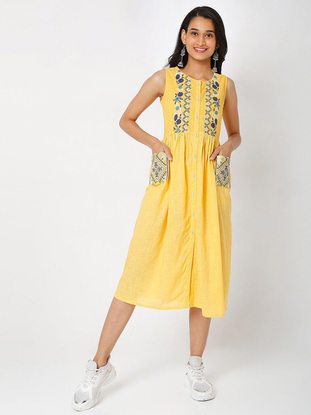ethnicity-yellow-floral-embroidered-a-line-midi-dress
