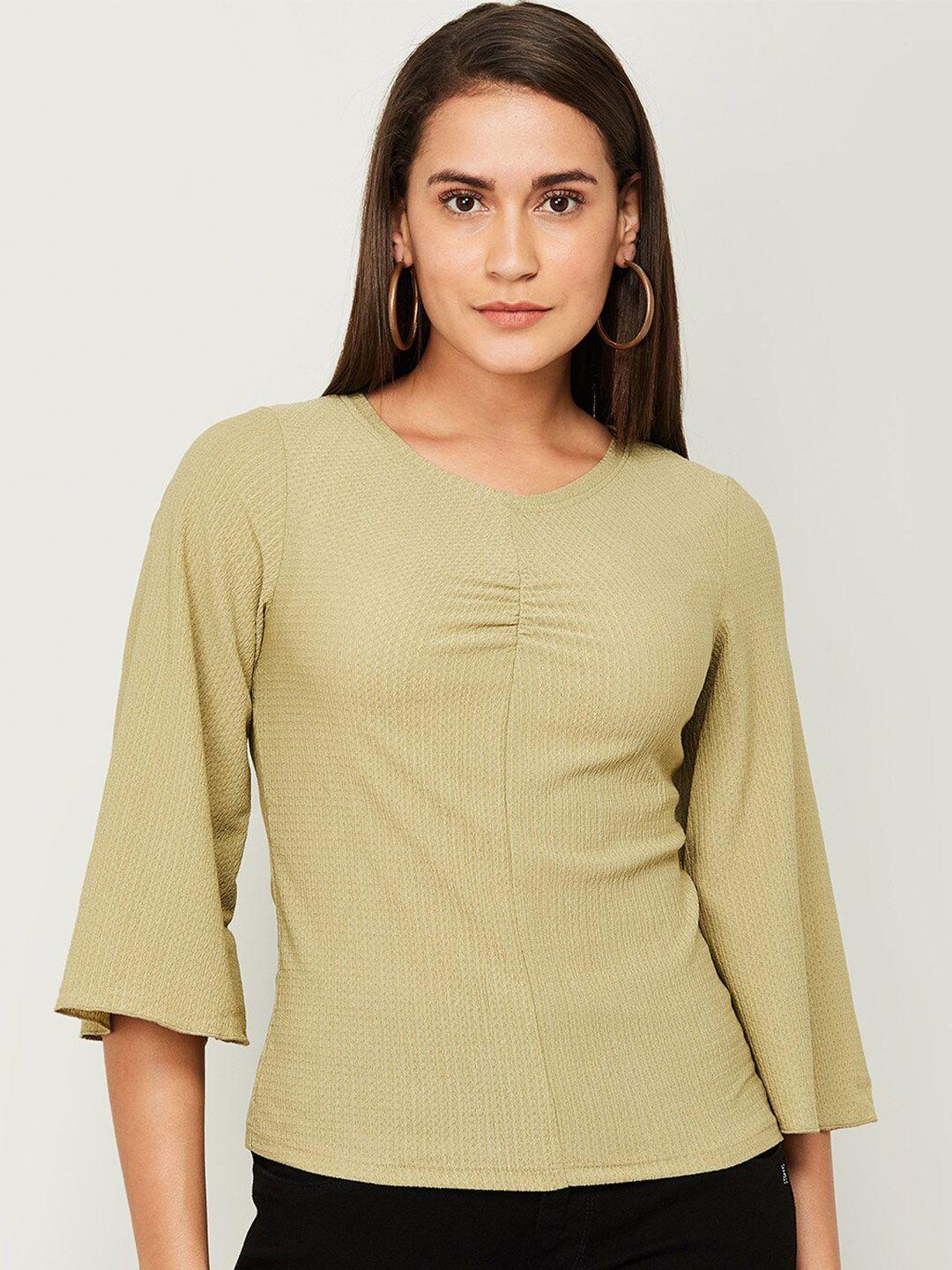 fame-forever-by-lifestyle-olive-green-flared-sleeves-top