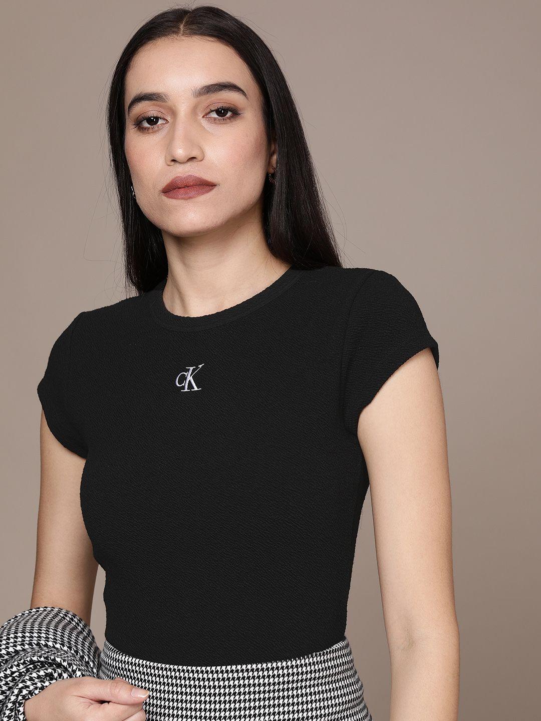 calvin-klein-jeans-women-black-cap-sleeves-brand-logo-t-shirt
