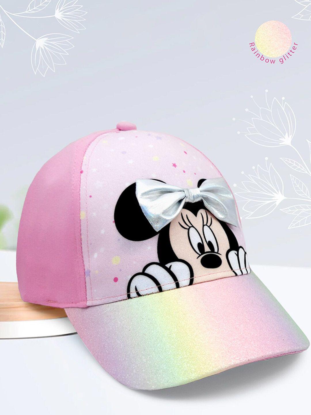 Kids Ville Girls Pink Minnie Printed Baseball Cap