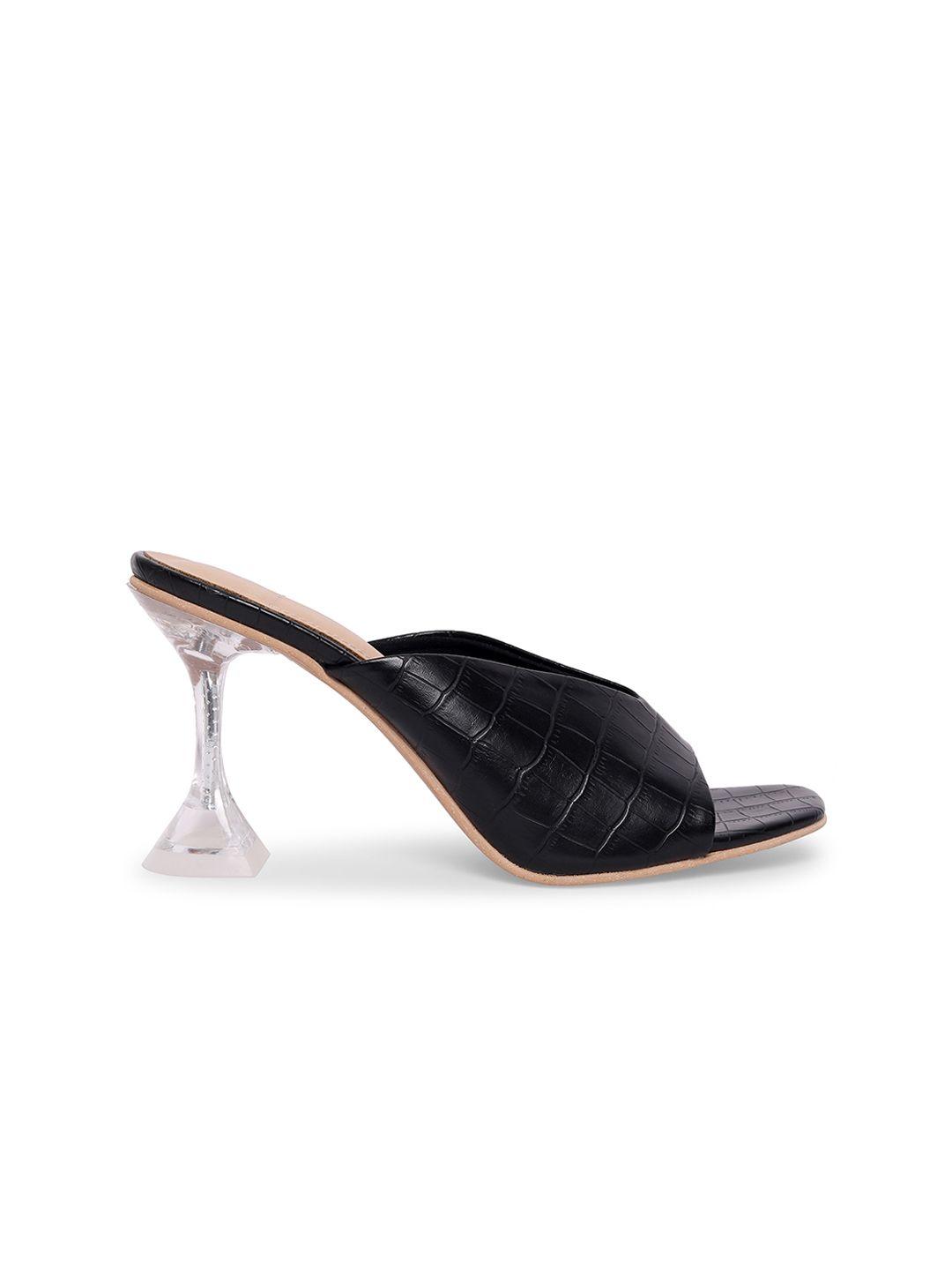 MODA-X Black Transparent Heel Sandals