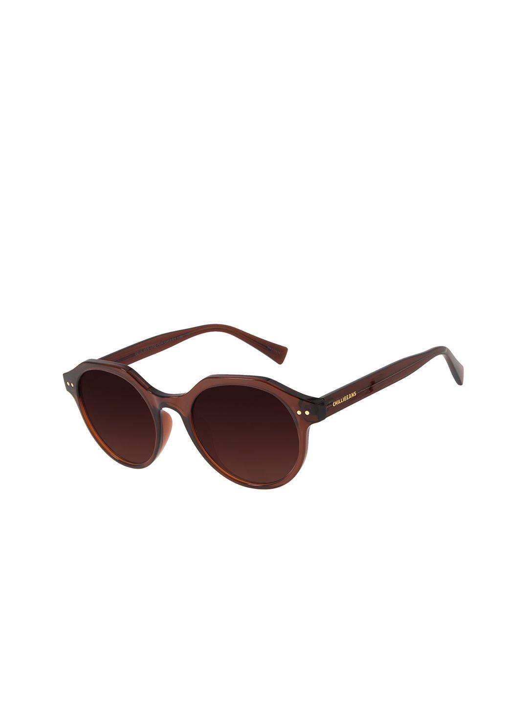 Chilli Beans Women Brown Lens & Brown Full Rim Round Sunglasses