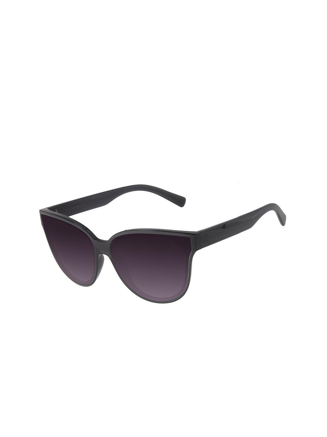 Chilli Beans Women Grey Lens & Black Round  Full Rim  Sunglasses with UV Protected Lens