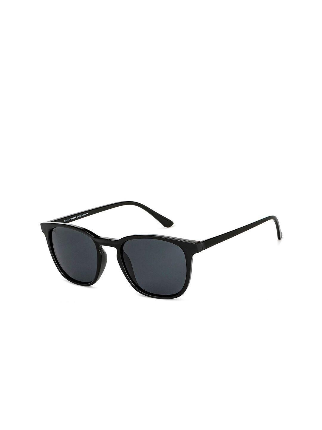 Vincent Chase Unisex Grey Lens & Black Sunglasses with Polarised and UV Protected Lens
