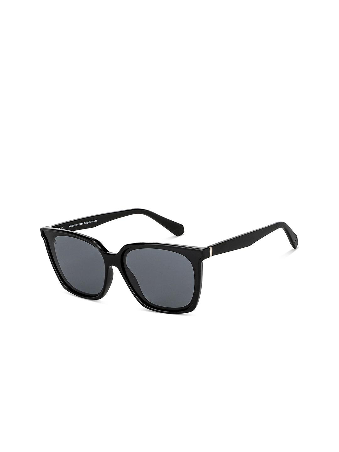 Vincent Chase Unisex Grey Lens & Black Wayfarer Sunglasses with Polarised and UV Protected Lens