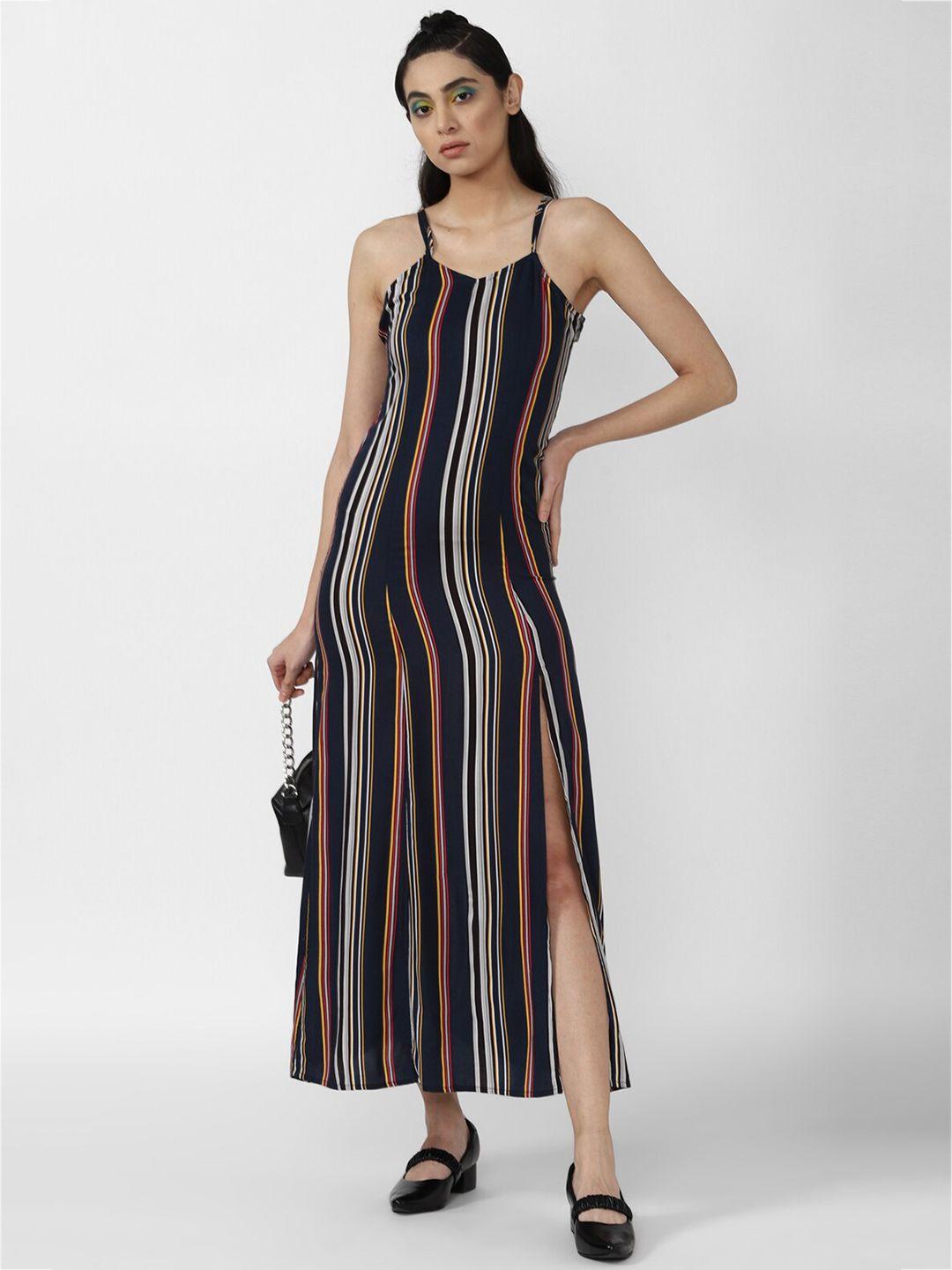 forever-21-black-striped-maxi-dress-with-front-slit