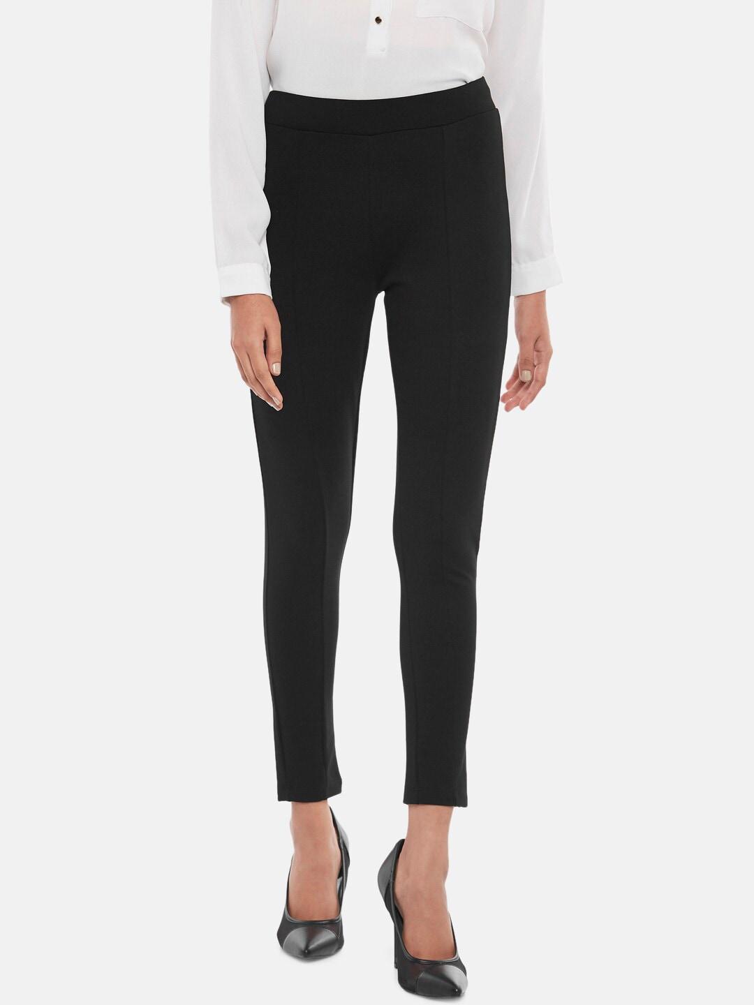 annabelle-by-pantaloons-women-black-solid-skinny-fit-treggings