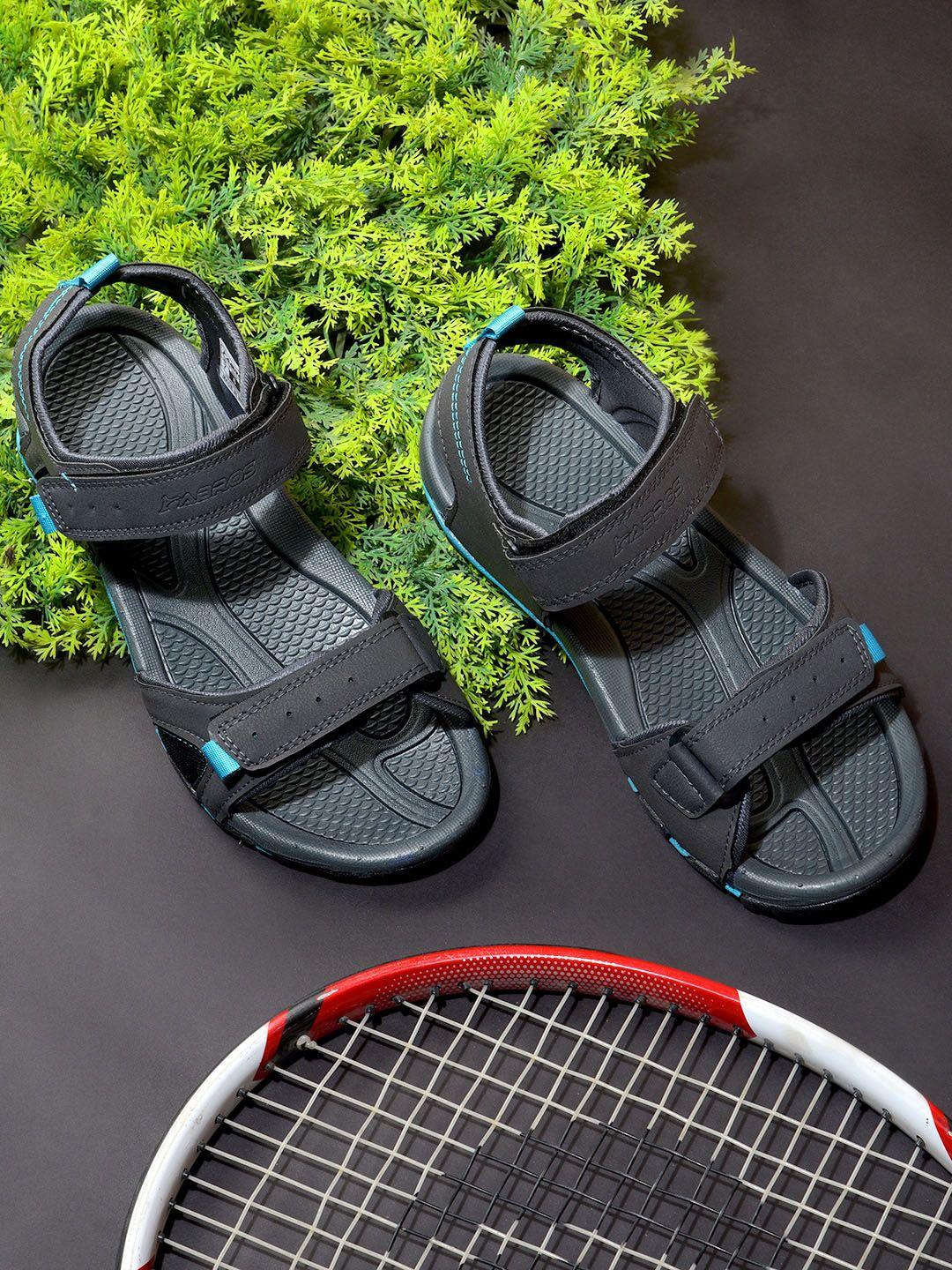 ABROS Men Grey & Blue Patterned Sports Sandals