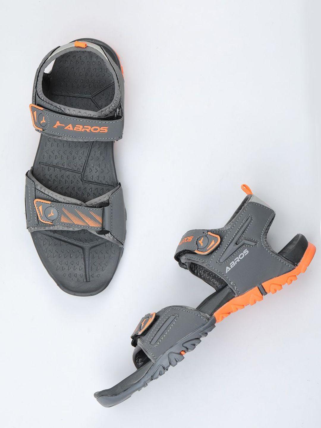 abros-men-grey-&-orange-solid-sports-sandal