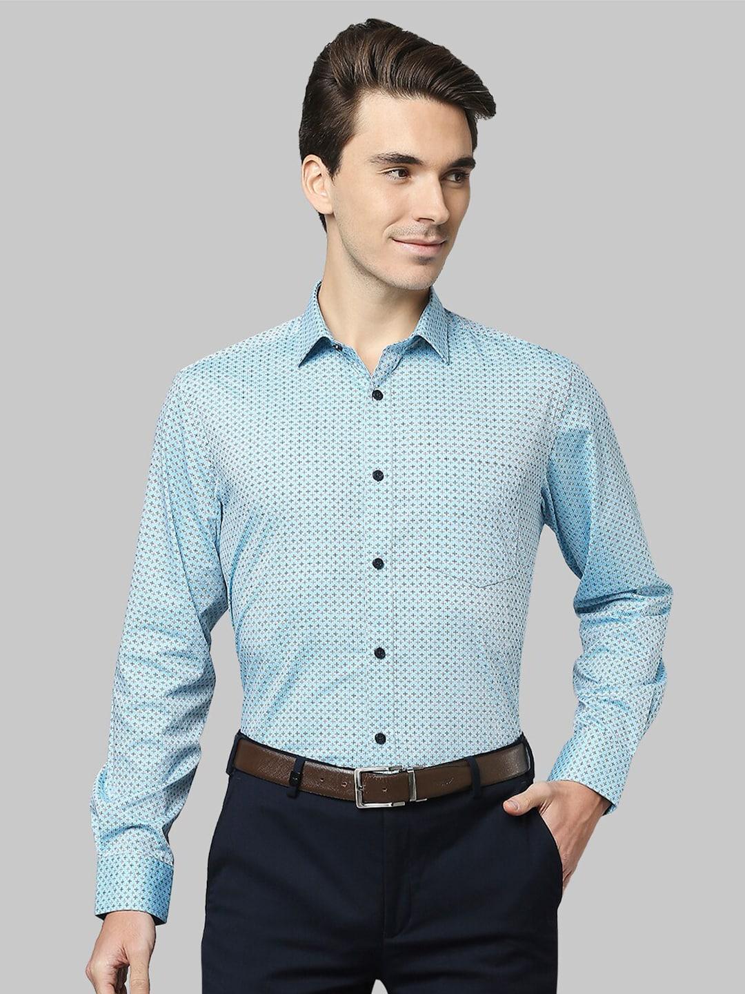 park-avenue-men-blue-printed-formal-shirt
