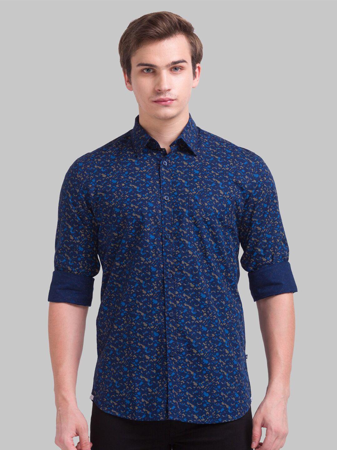 parx-men-blue-slim-fit-floral-printed-casual-shirt