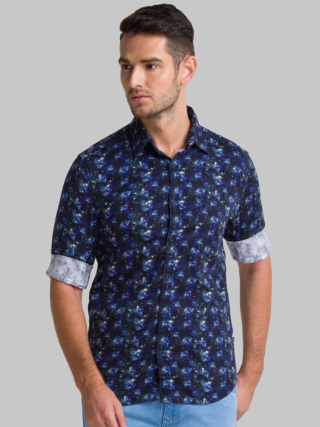 parx-men-navy-blue-slim-fit-printed-casual-shirt