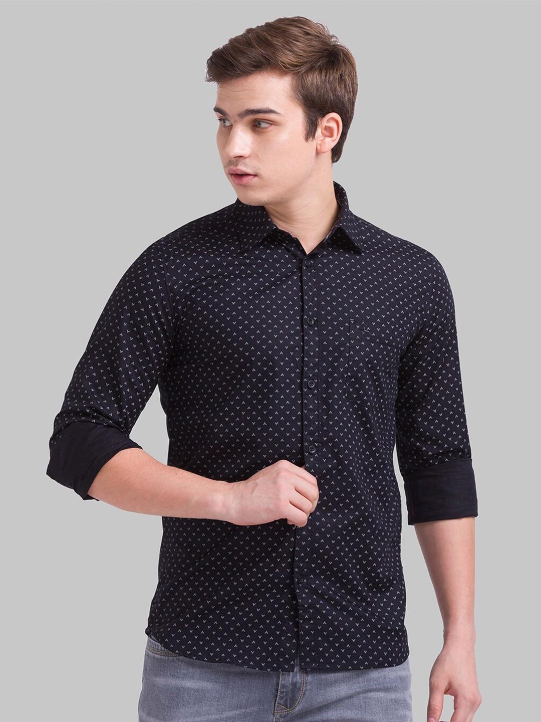 parx-men-black-slim-fit-printed-casual-shirt