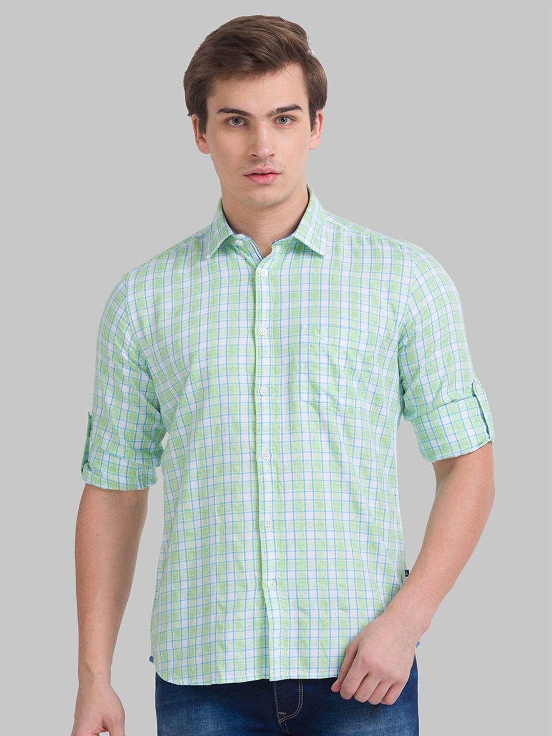 parx-men-green-slim-fit-tartan-checks-checked-casual-shirt