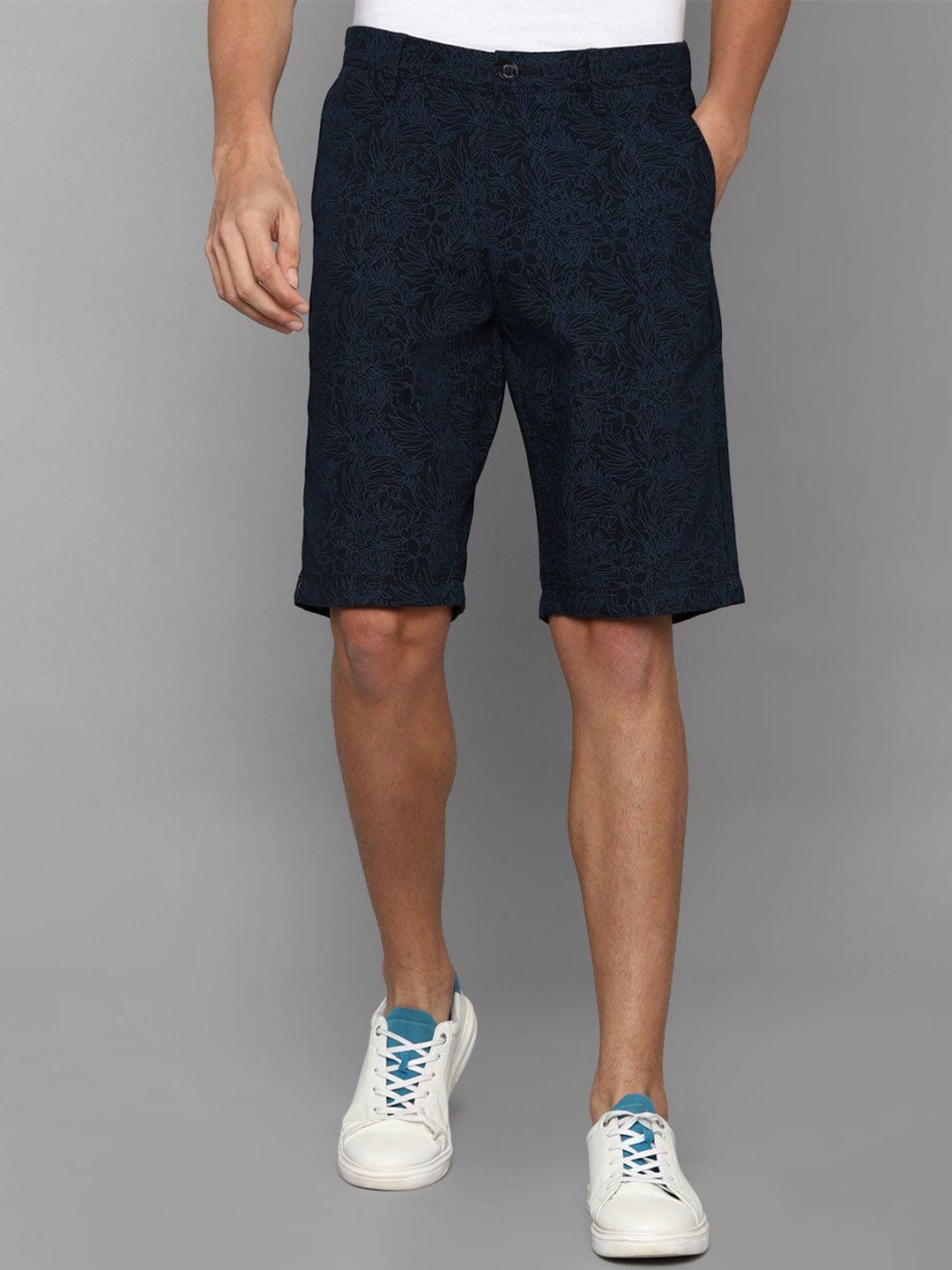 allen-solly-men-navy-blue-printed-slim-fit-shorts