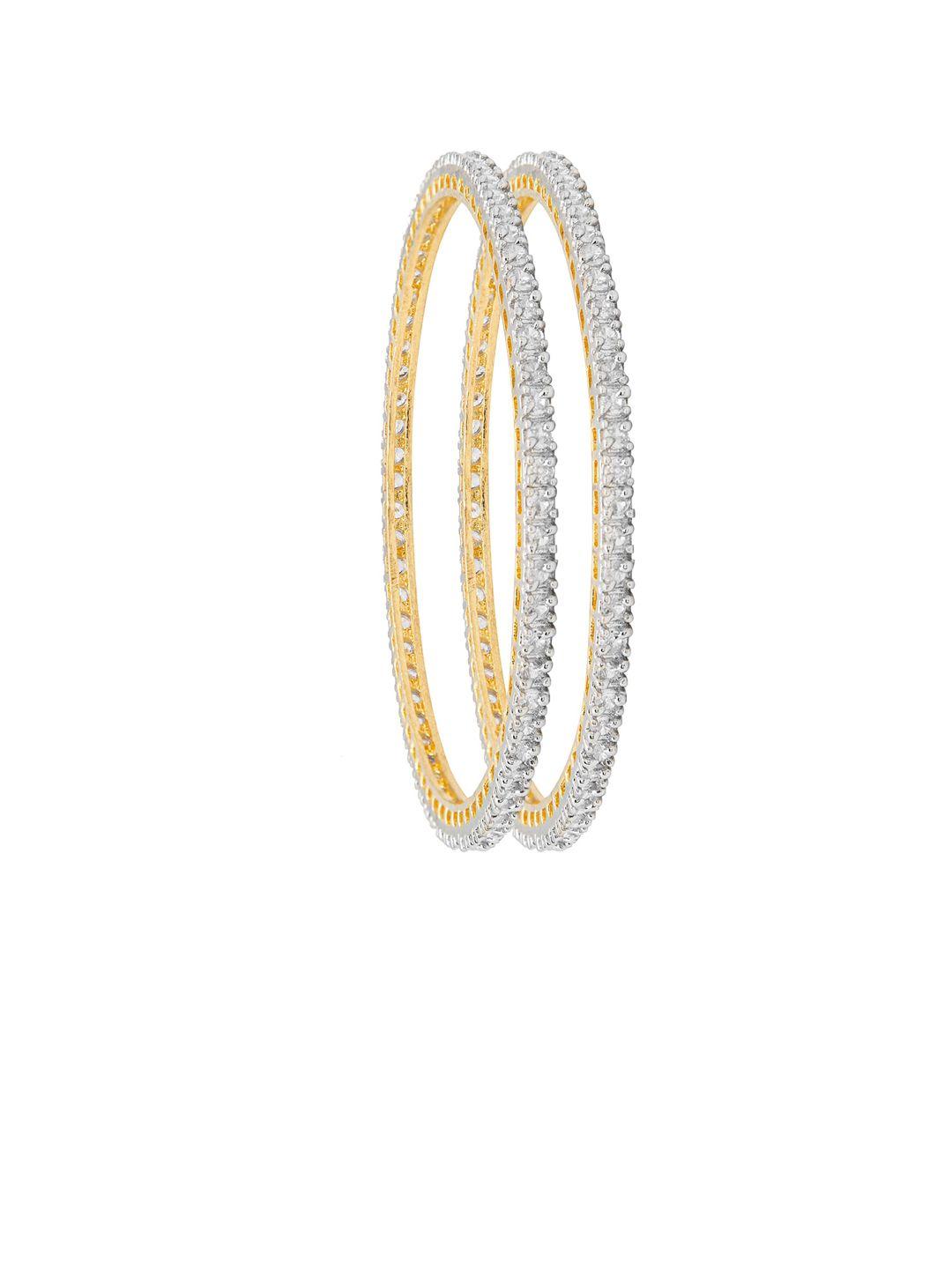 shining-jewel---by-shivansh-women-set-of-2-gold-plated-white-cz-studded-bangle