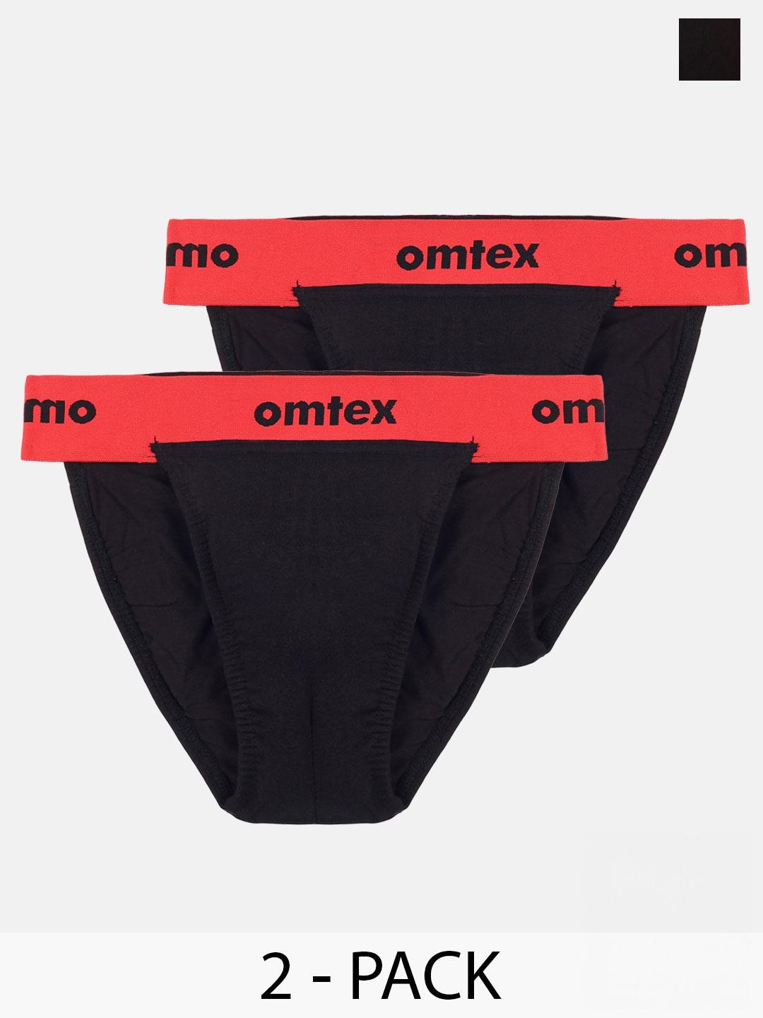 Omtex Men Pack of 2 Cotton Thong Briefs Rio-BC-Supt-Red-2XL