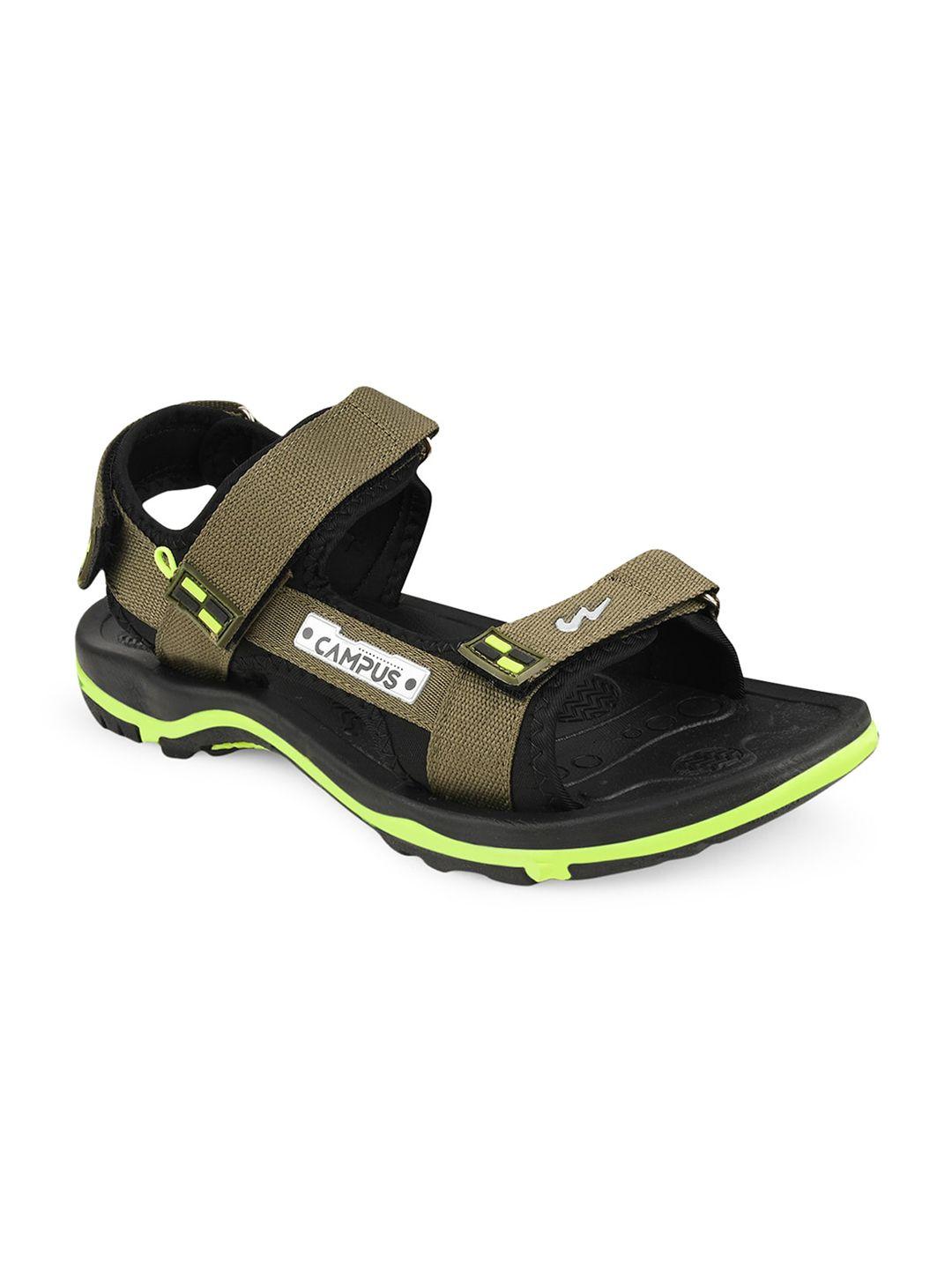 campus-men-green-&-black-patterned-sports-sandals
