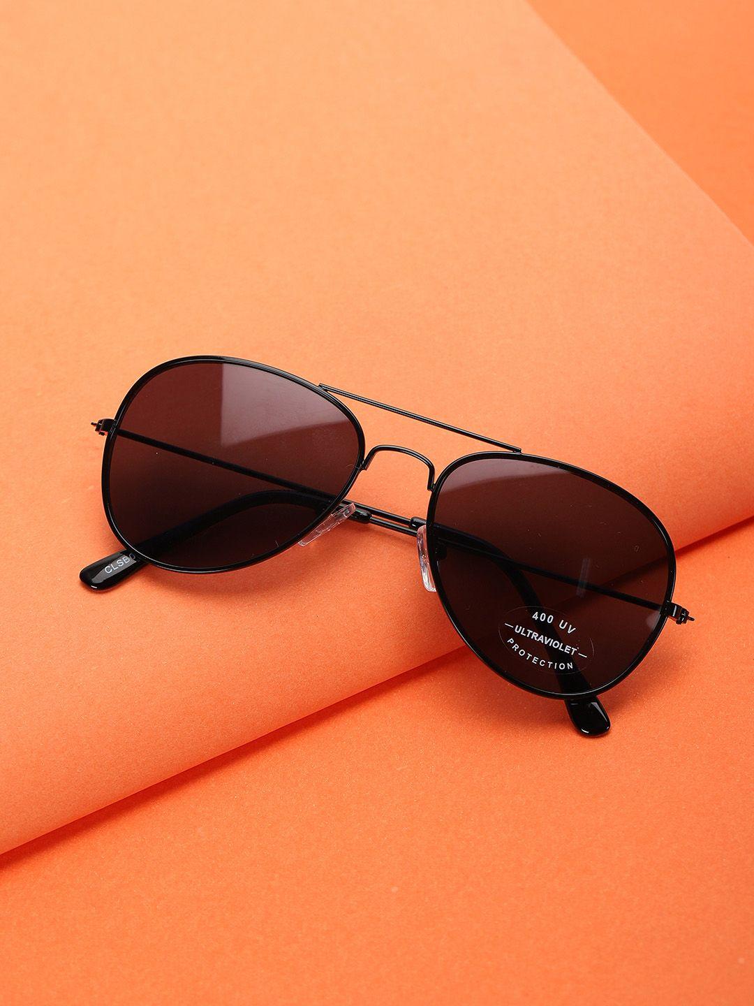 Carlton London Boys Black Lens & Black Aviator Sunglasses with UV Protected Lens
