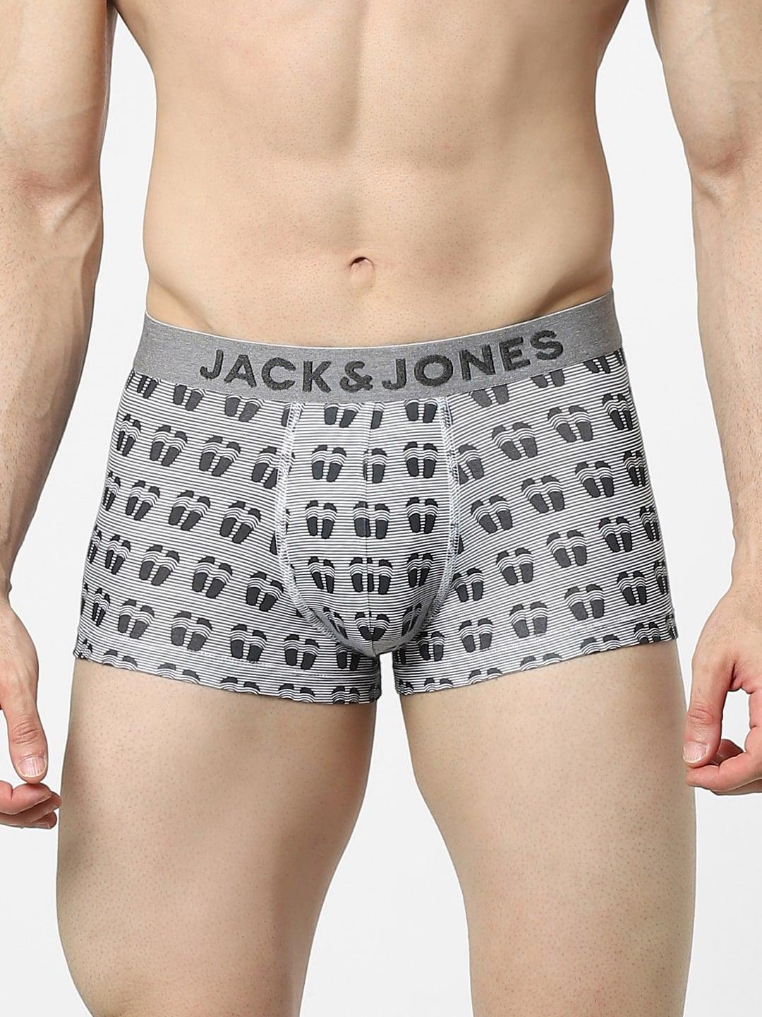 Jack & Jones Men Grey Print Trunk