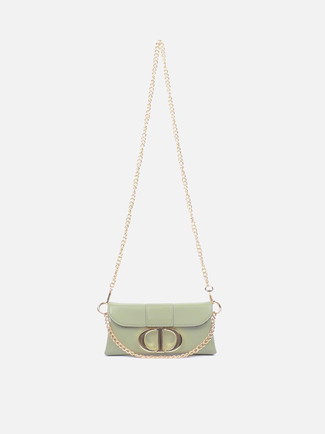 Carlton London Women Green Structured Sling Bag with Quilted