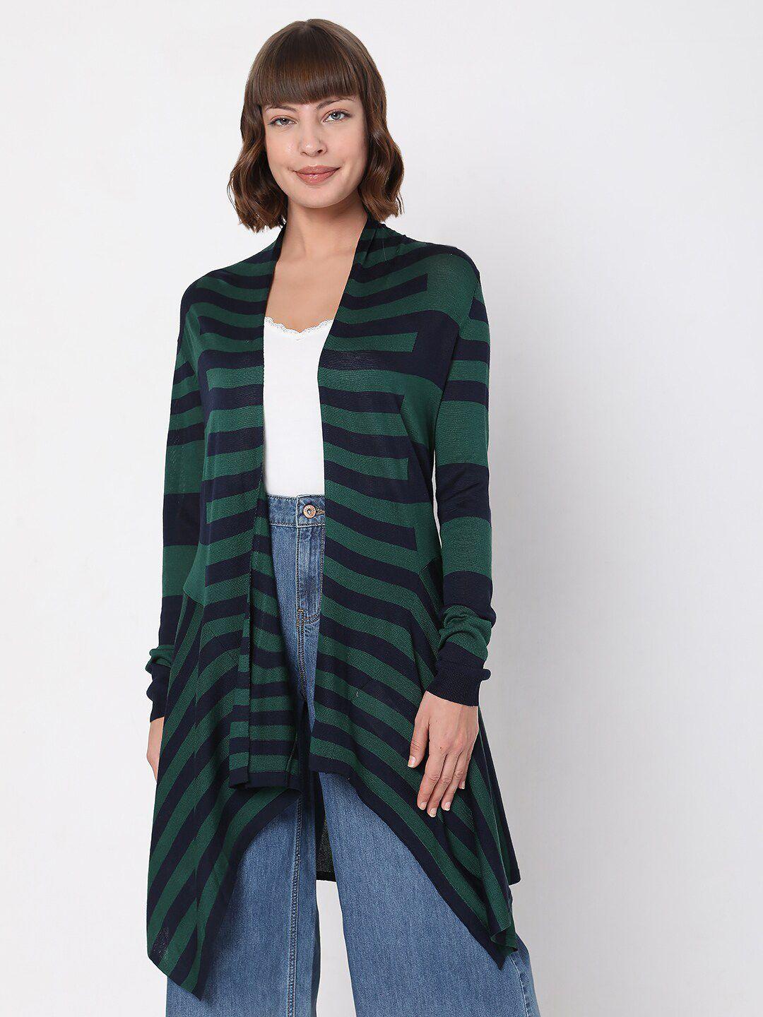 vero-moda-women-green-&-black-striped-shrug