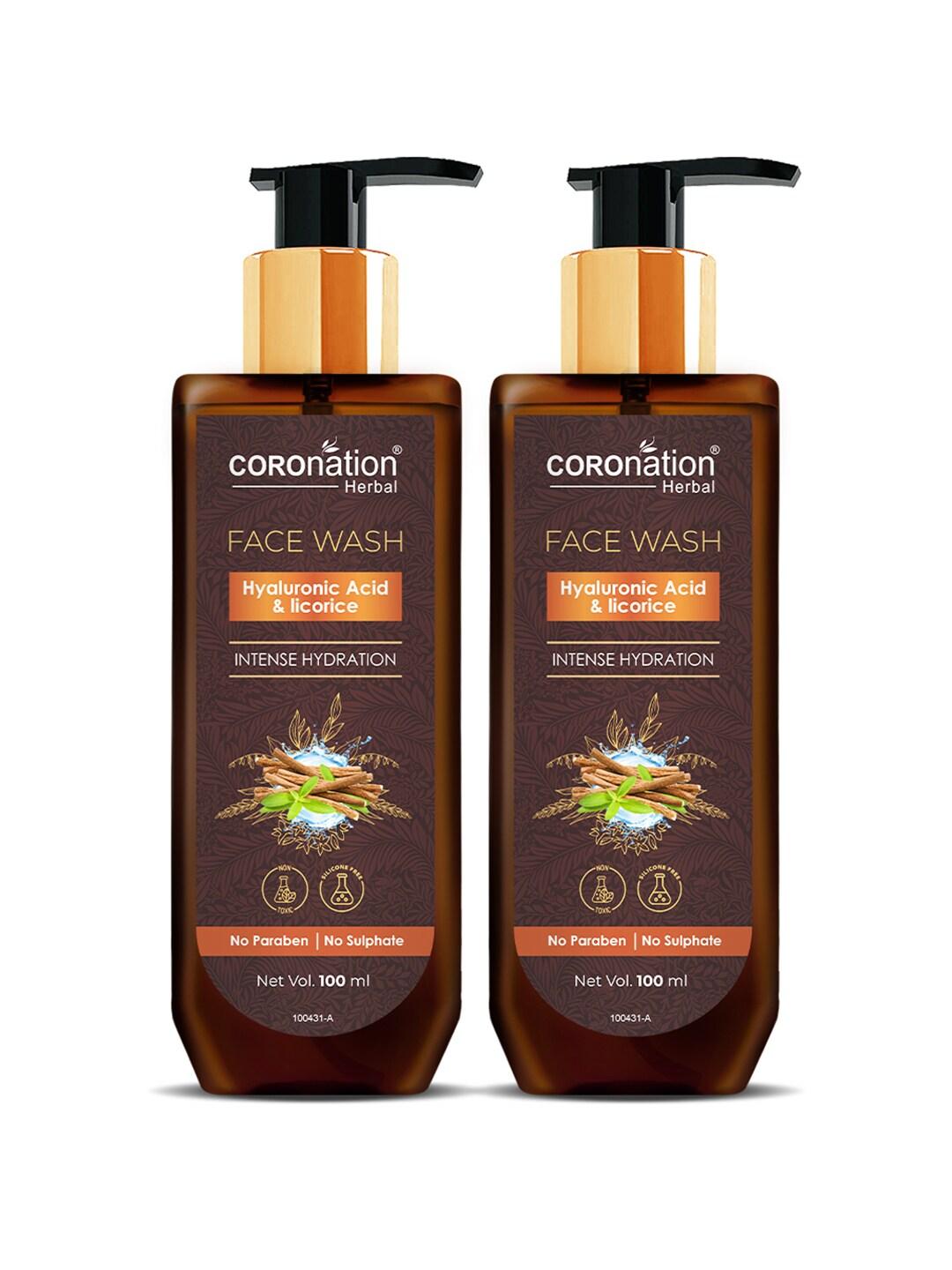 COROnation Herbal Set of 2 Intense Hydration Face Wash with Hyaluronic Acid - 100 ml Each