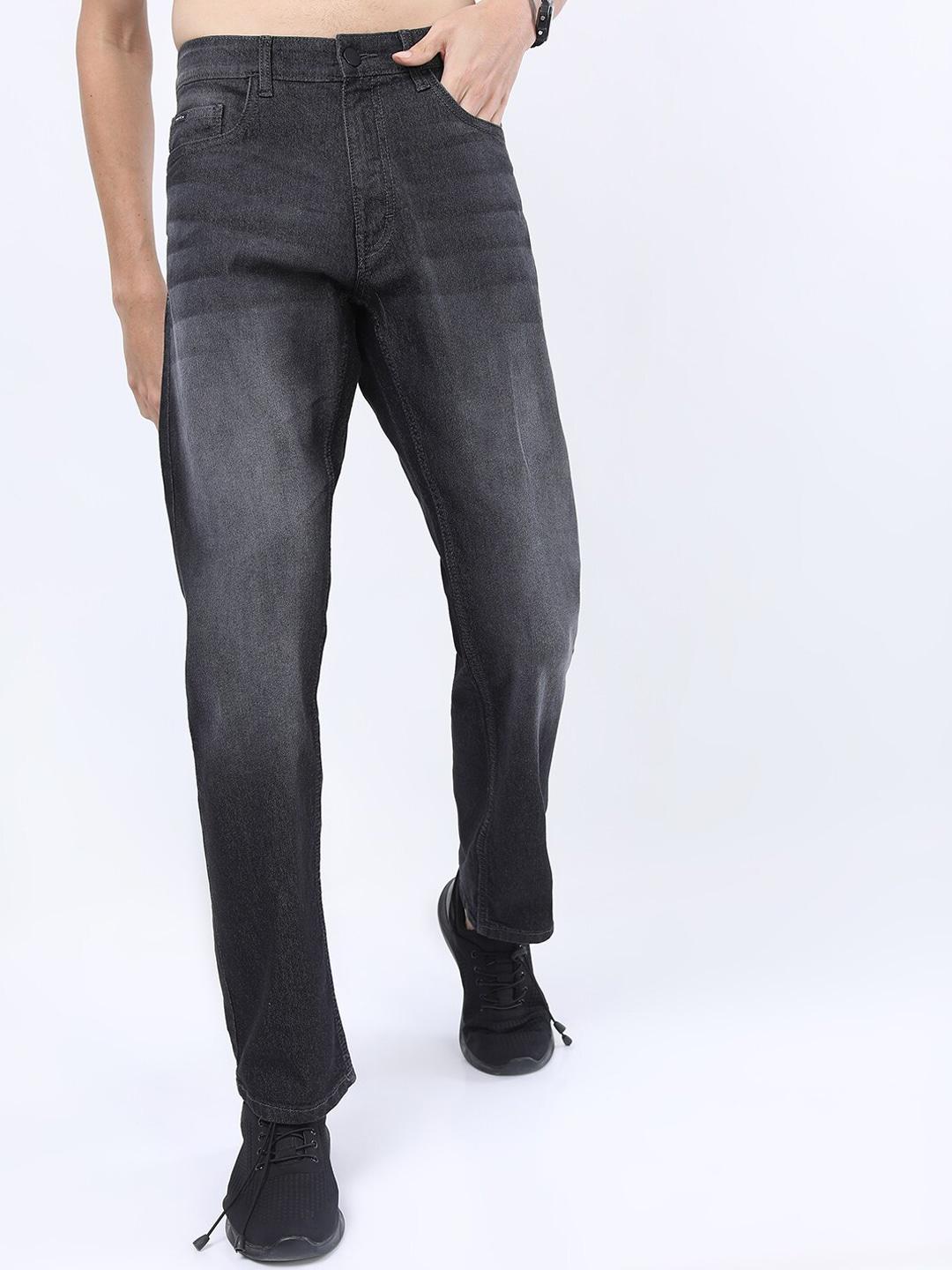 KETCH Men Charcoal Straight Fit Light Fade Stretchable Jeans