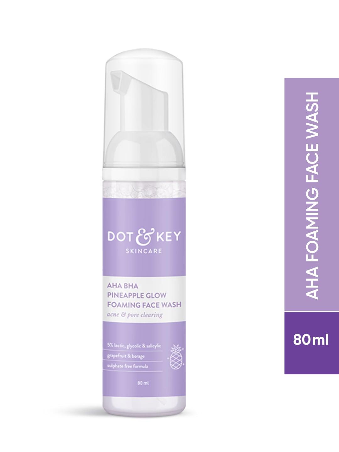 DOT & KEY AHA BHA Pineapple Glow Foaming Face Wash for Acne & Pores Clearing - 80ml