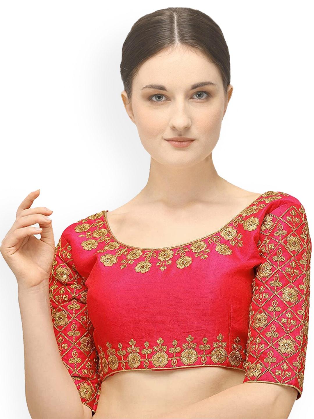 sumaira-tex-peach-coloured-&-gold-coloured-embroidered-saree-blouse