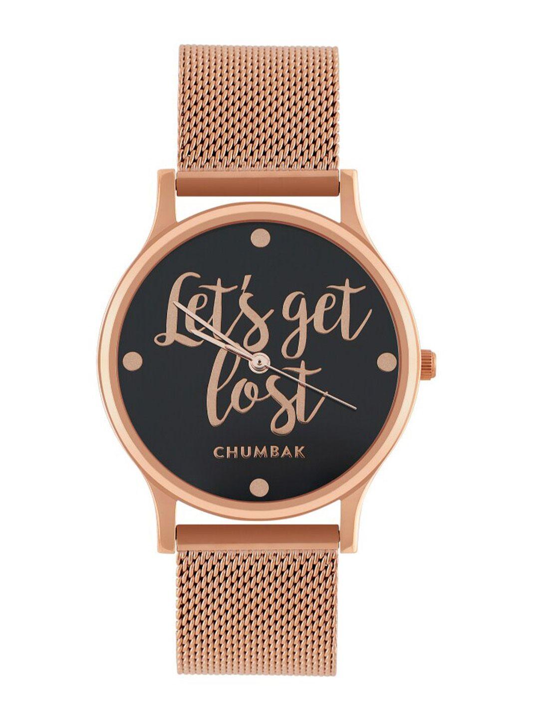 teal-by-chumbak-women-black-brass-embellished-dial-&-rose-gold-plated-bracelet-style-straps-analogue-watch