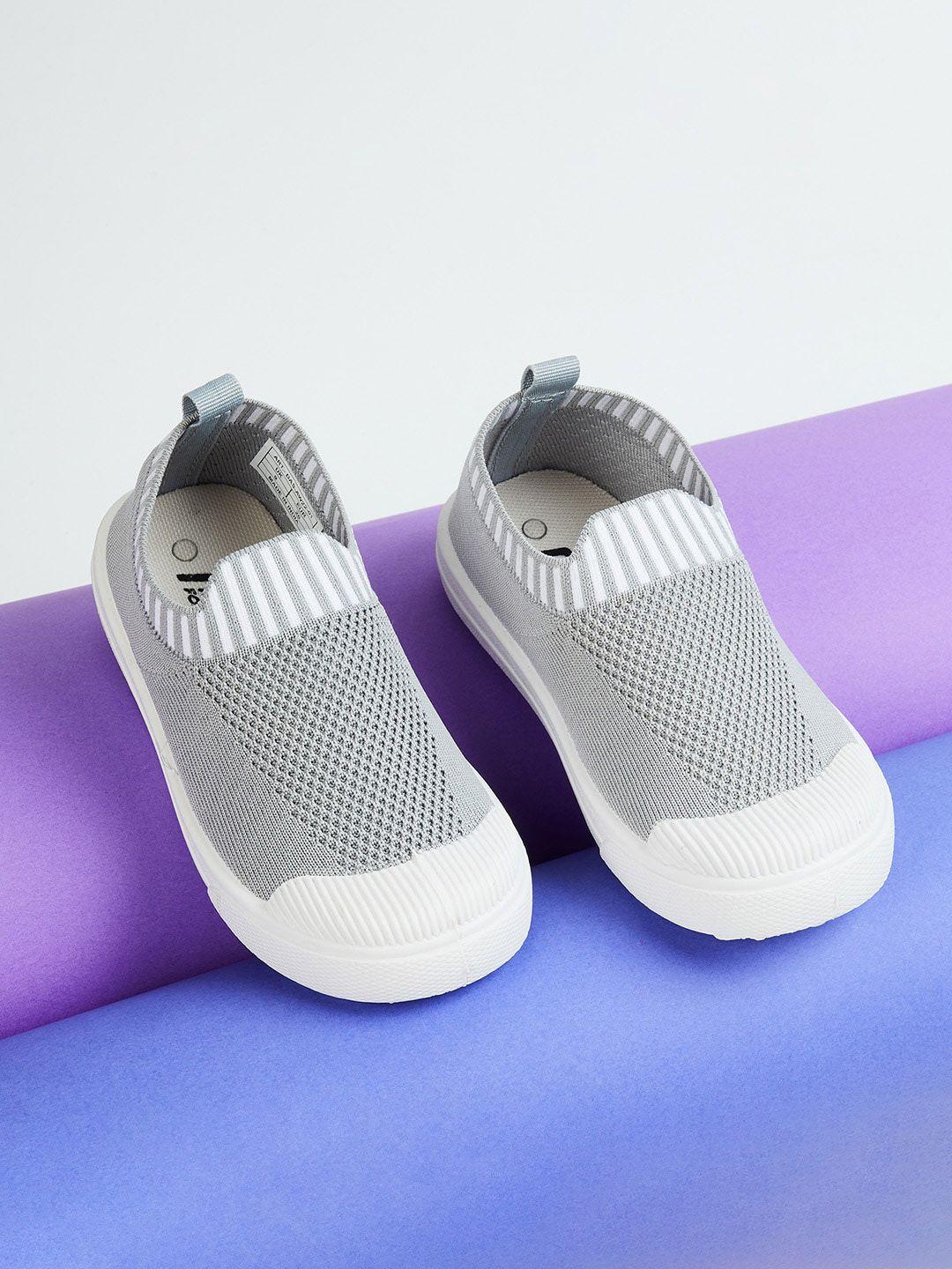 Fame Forever by Lifestyle Boys Grey Striped Slip-On Sneakers