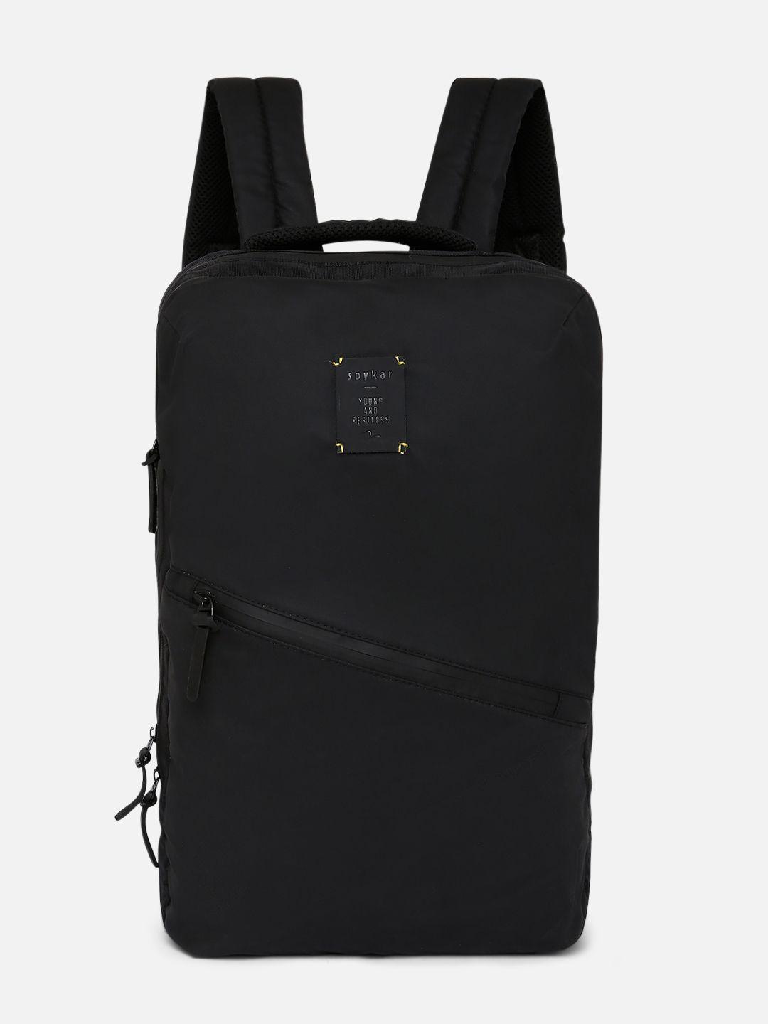 spykar-men-black-solid-flap-closure-backpack