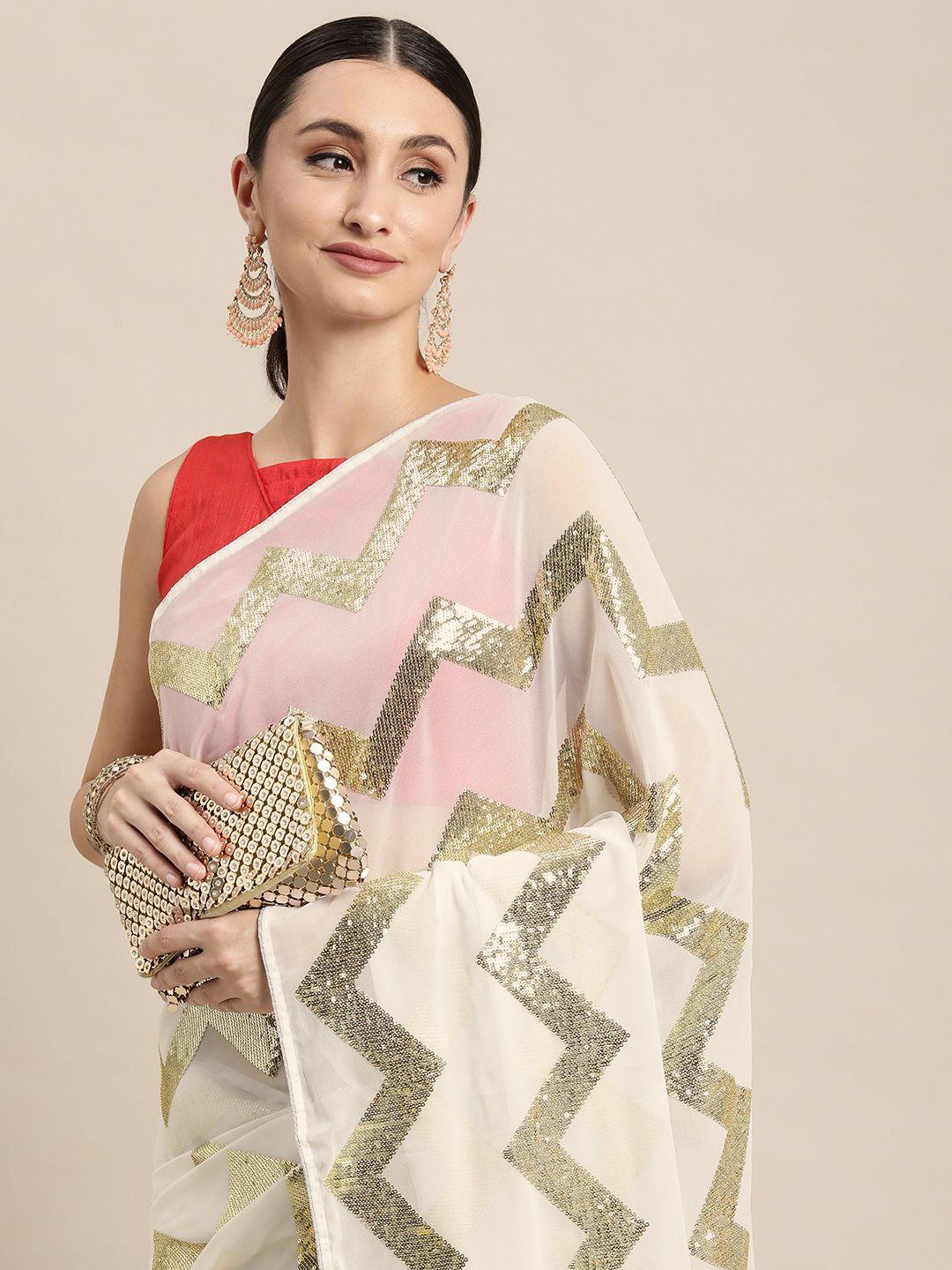 vairagee-white-&-silver-geometric-embroidered-saree