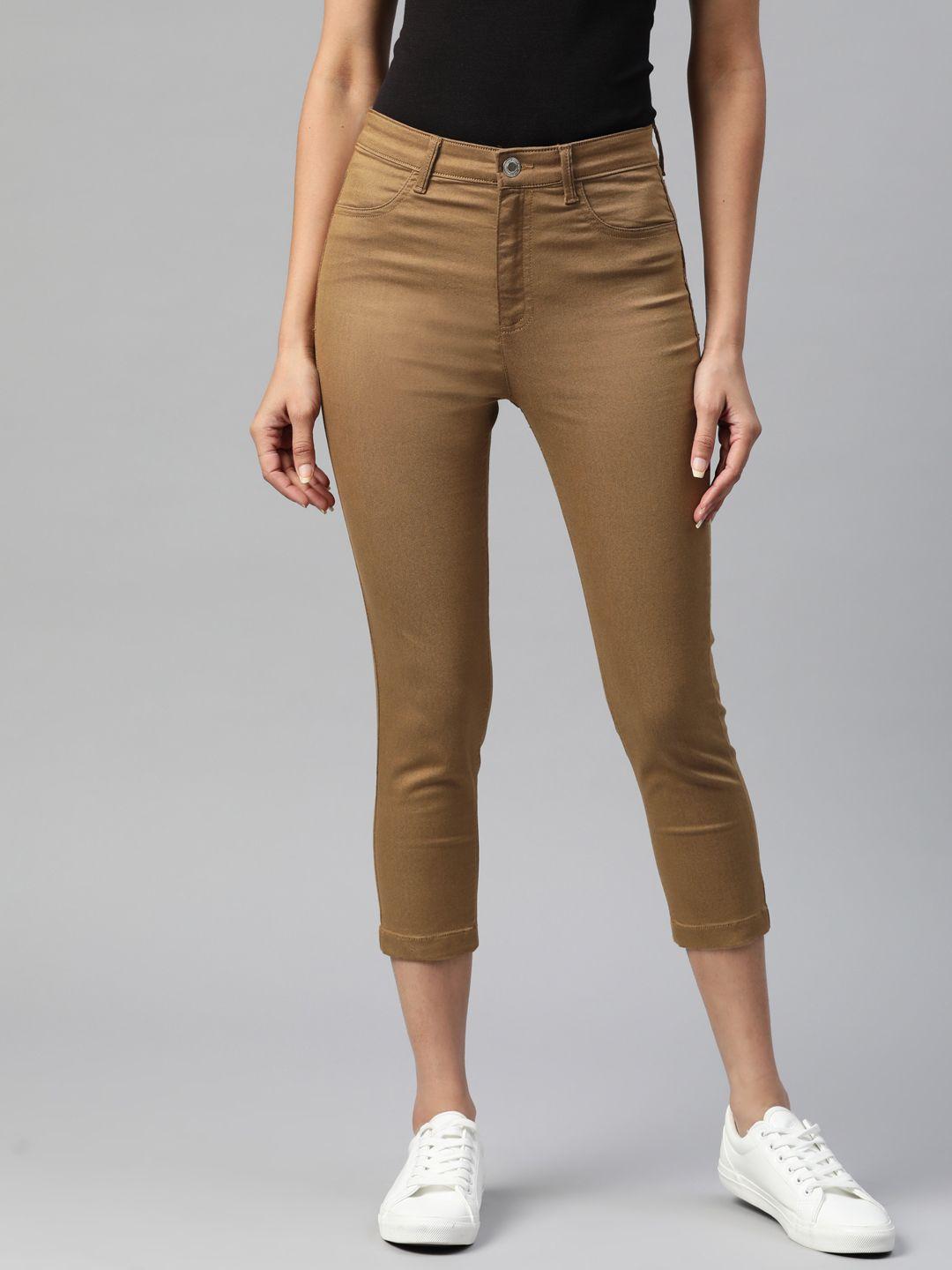Marks & Spencer Women Brown Solid Three-Fourth Jeggings