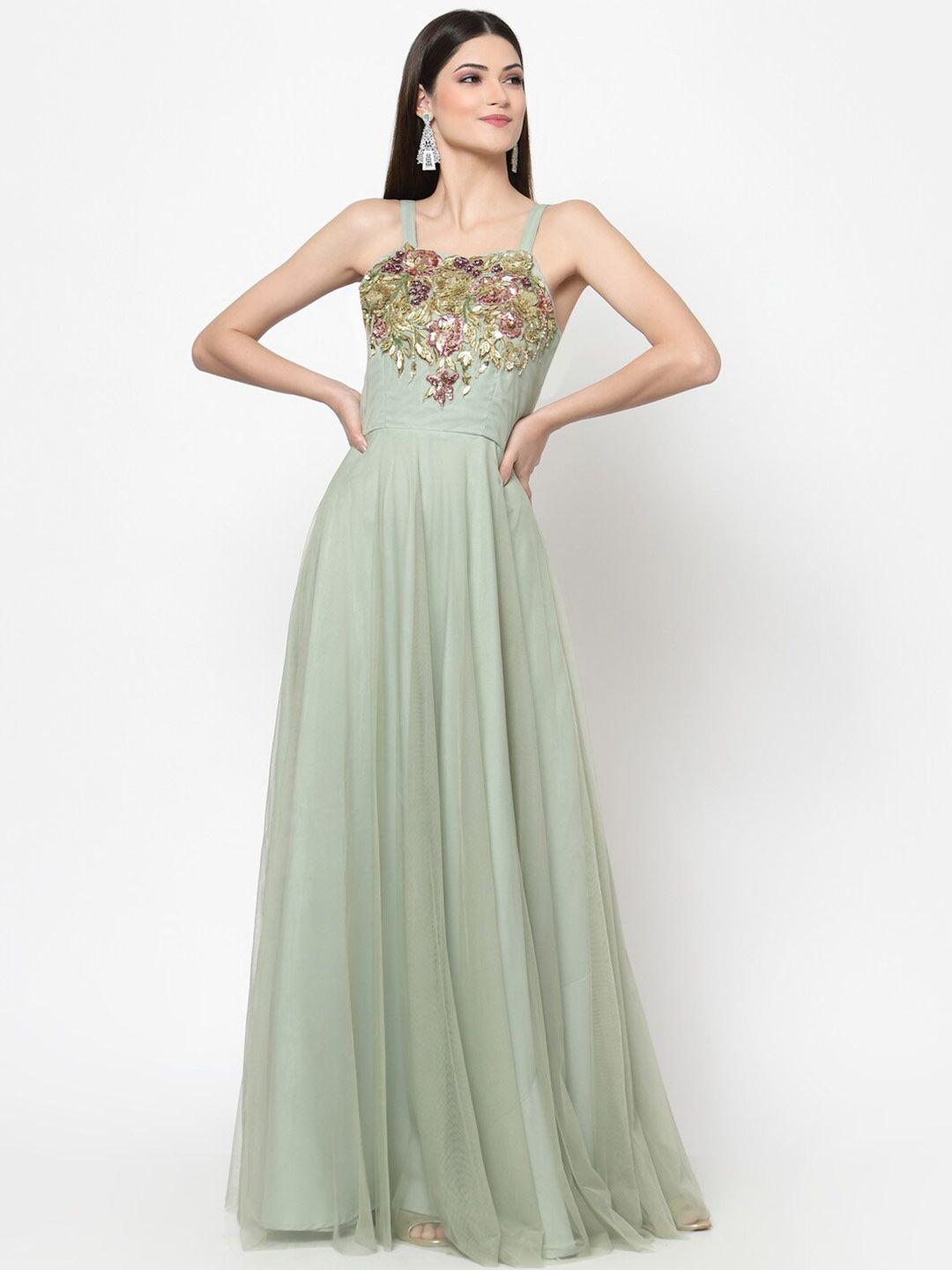 just-wow-sea-green-embellished-net-maxi-dress