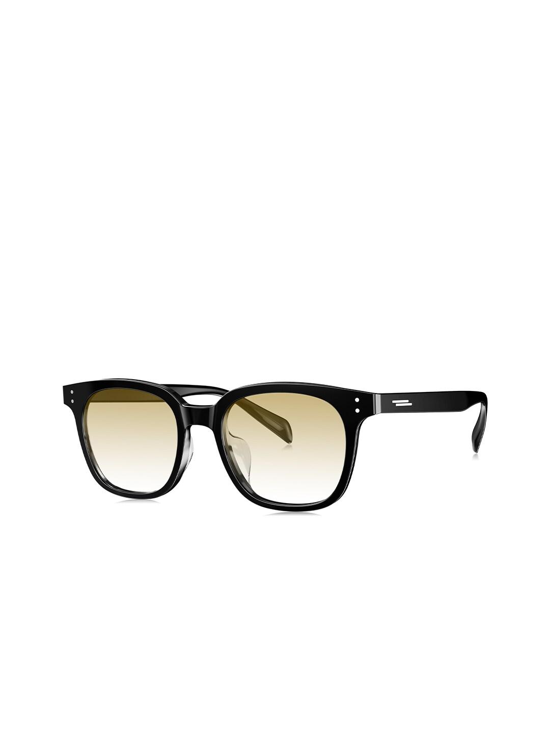BOLON EYEWEAR Men Yellow Lens & Black Square Sunglasses With UV Protected Lens