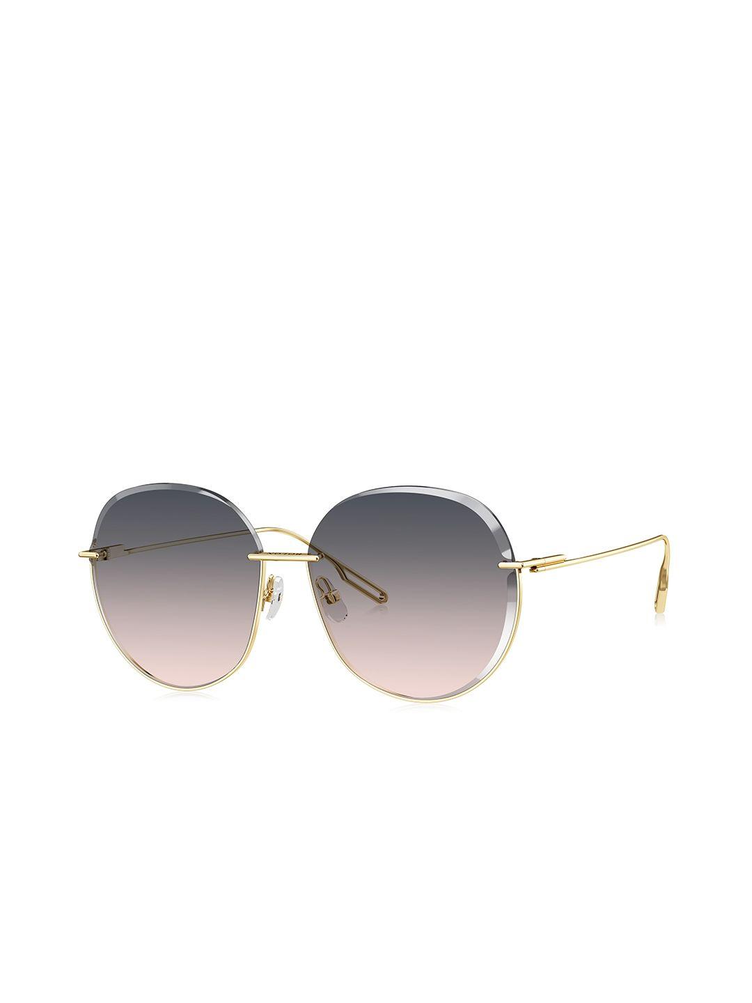 bolon-eyewear-women-blue-lens-&-gold-toned-round-sunglasses-with-uv-protected-lens