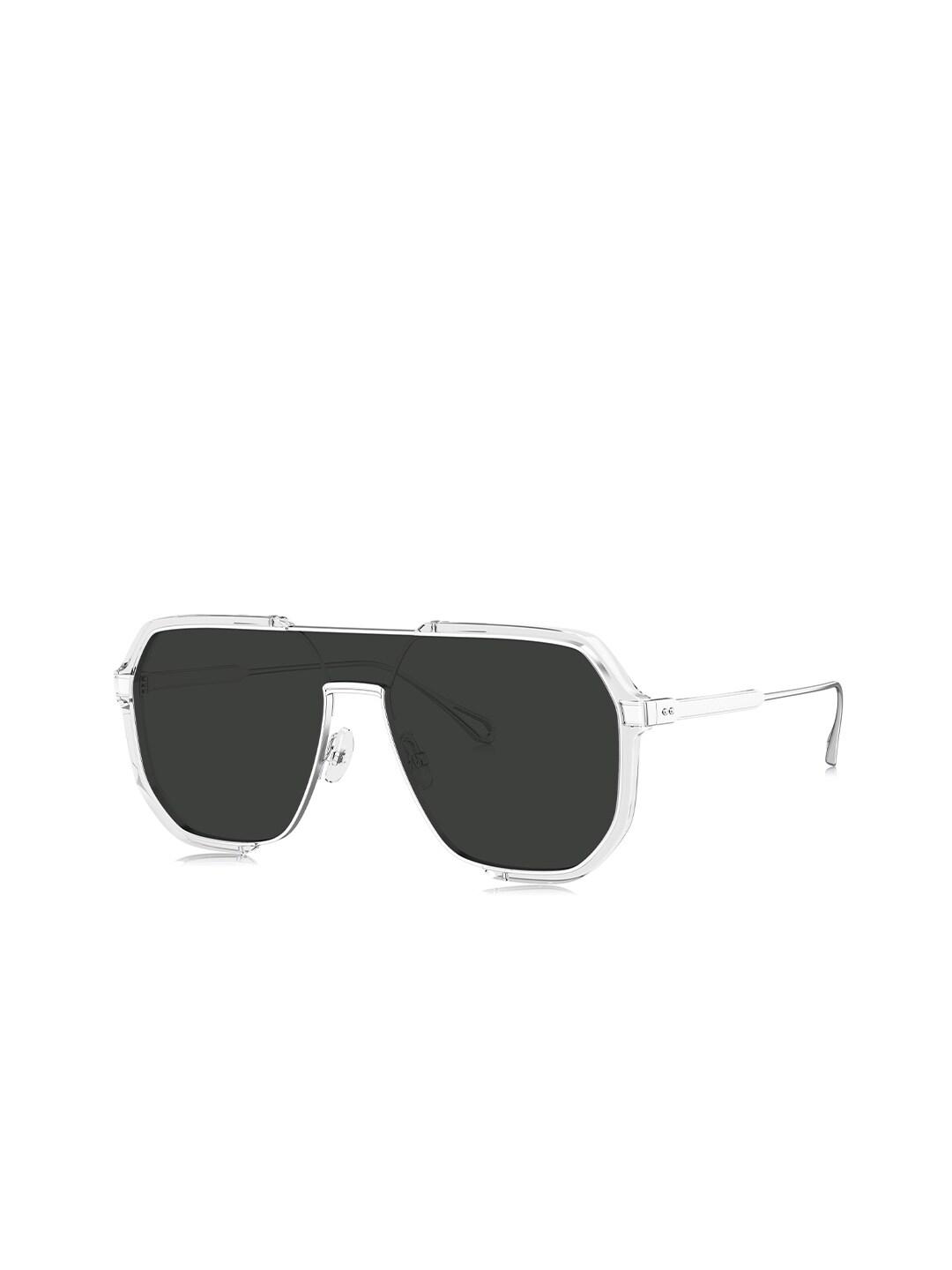 BOLON EYEWEAR Men Grey Lens & Silver-Toned Aviator Sunglasses with UV Protected Lens