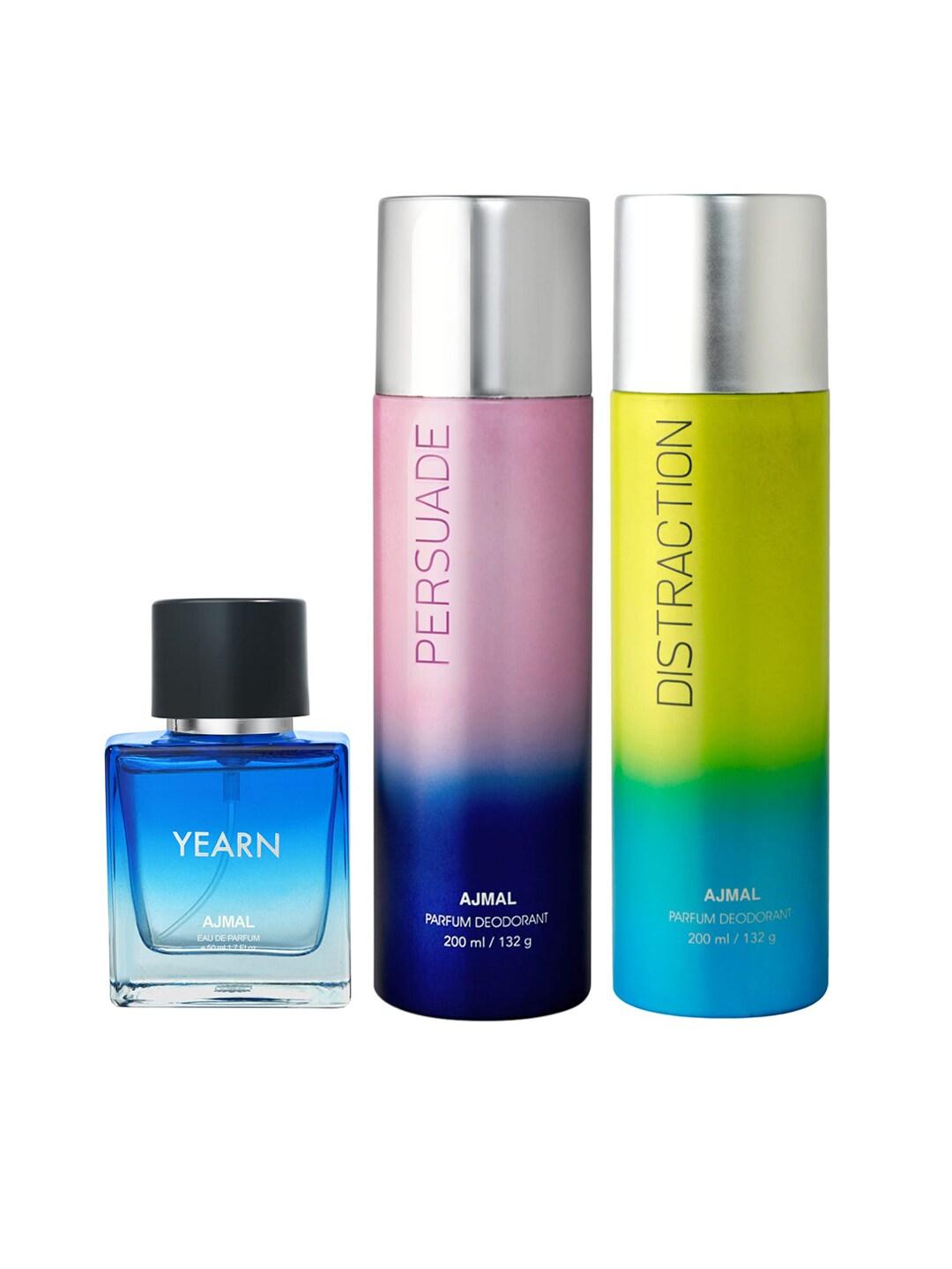 Ajmal Unisex Set Of 3 Persuade Distraction Deodorant With Yearn EDP