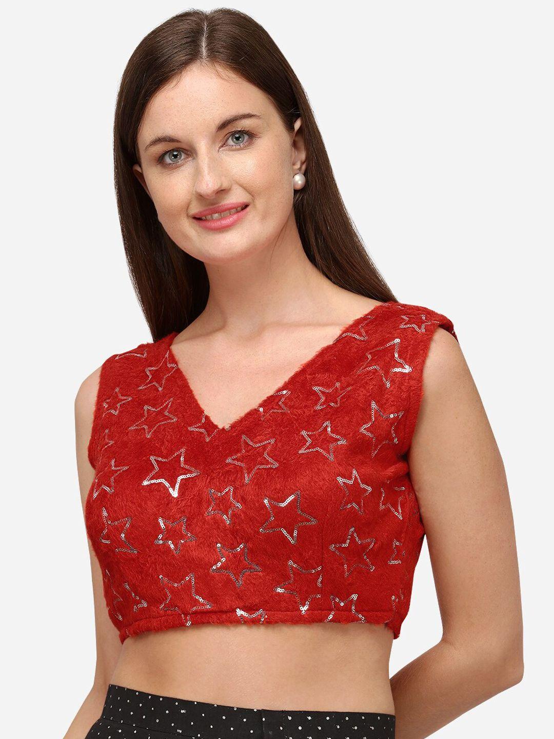 fab-viva-women-red-sequins-embellished-saree-blouse