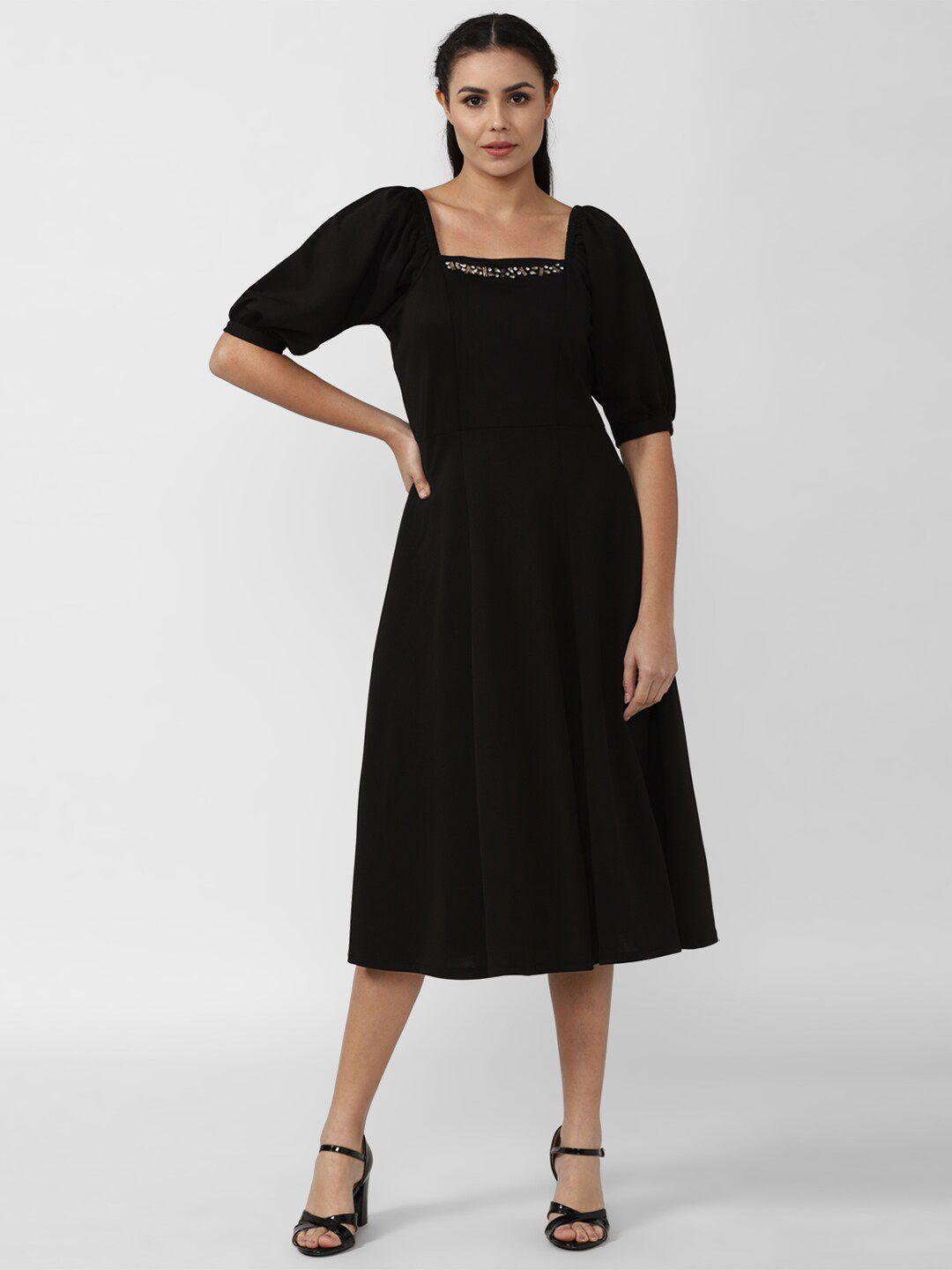 van-heusen-woman-black-fit-&-flare-midi-dress