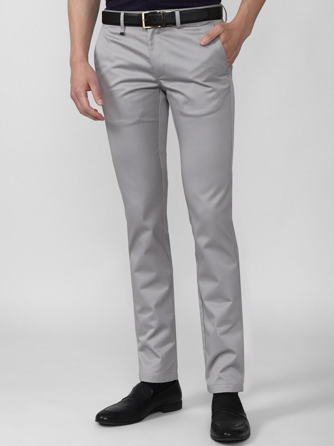 Van Heusen Men Grey Slim Fit Trousers