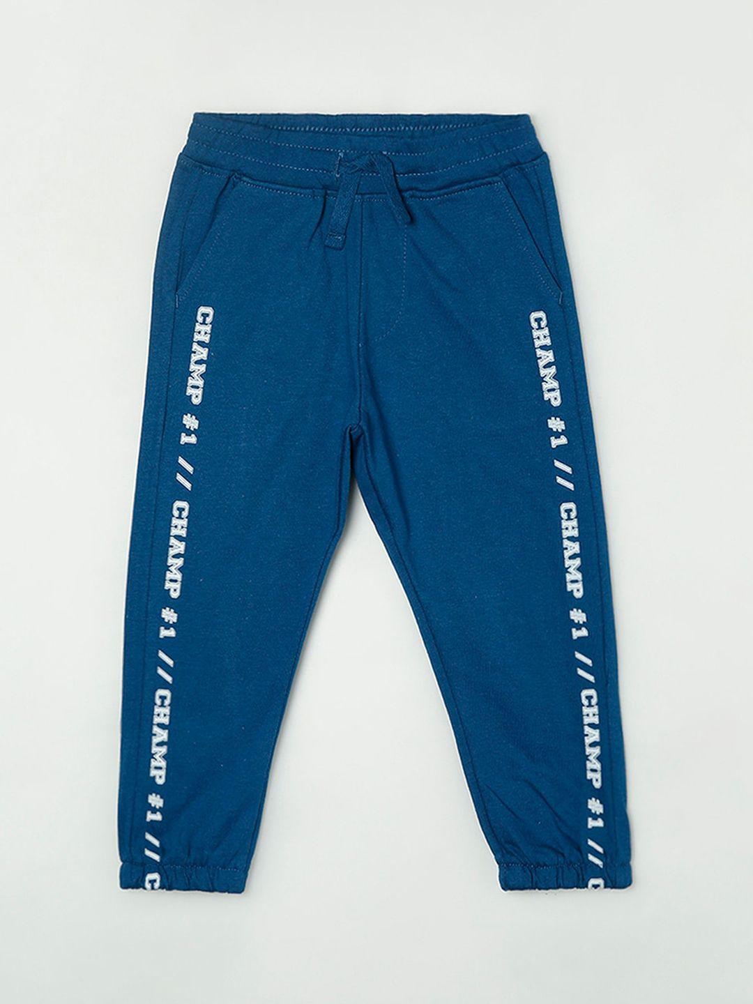 Juniors by Lifestyle Boys Blue Printed Cotton Joggers