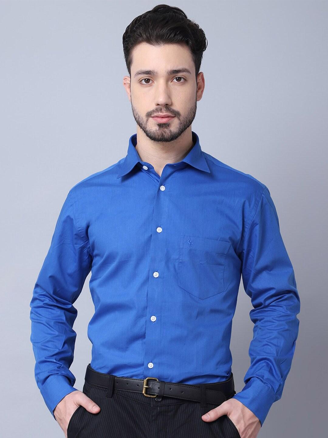 cantabil-men-navy-blue-solid-casual-shirt