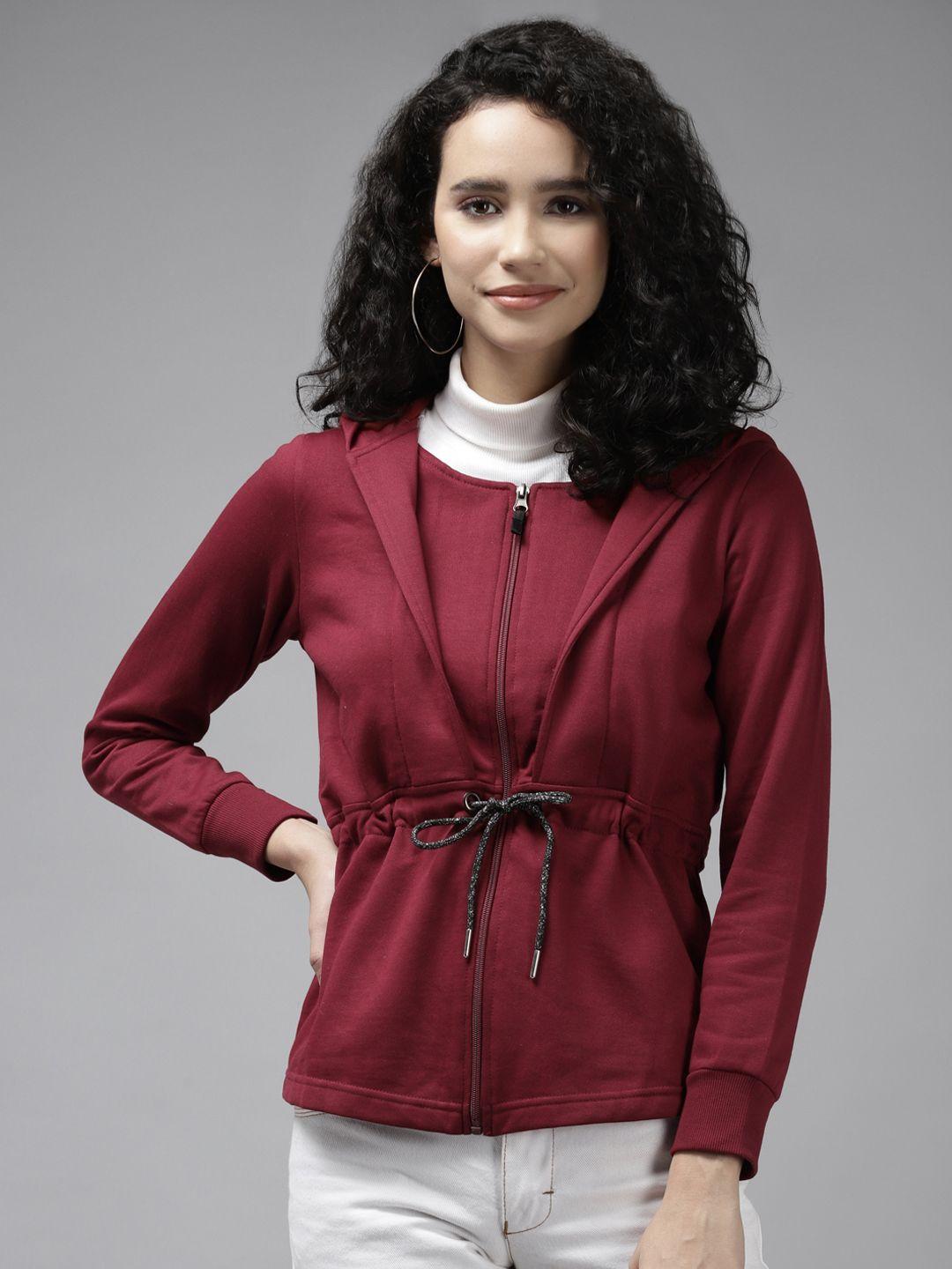 cayman-women-maroon-hooded-sweatshirt
