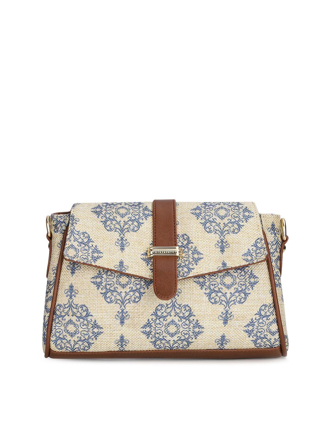 THE CLOWNFISH Women Off White Ethnic Motifs Printed Structured Sling Bag