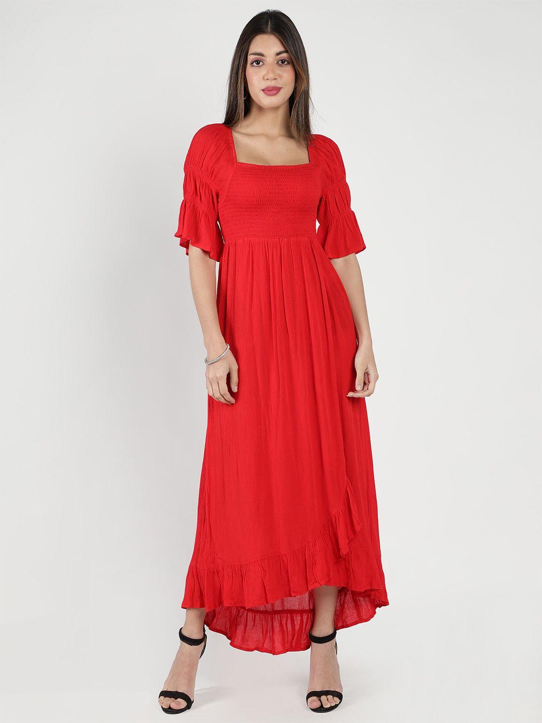 DEBONATELLA Red Crepe Maxi Dress