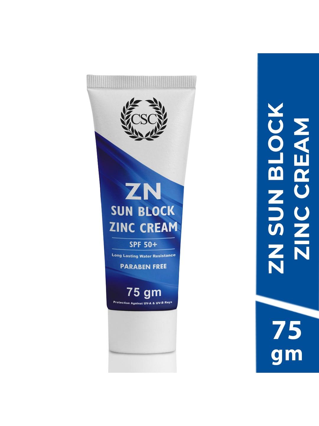 CSC ZN Sunblock White Zinc Oxide SPF50+ Broad Spectrum Sunscreen for Cricketers - 75g