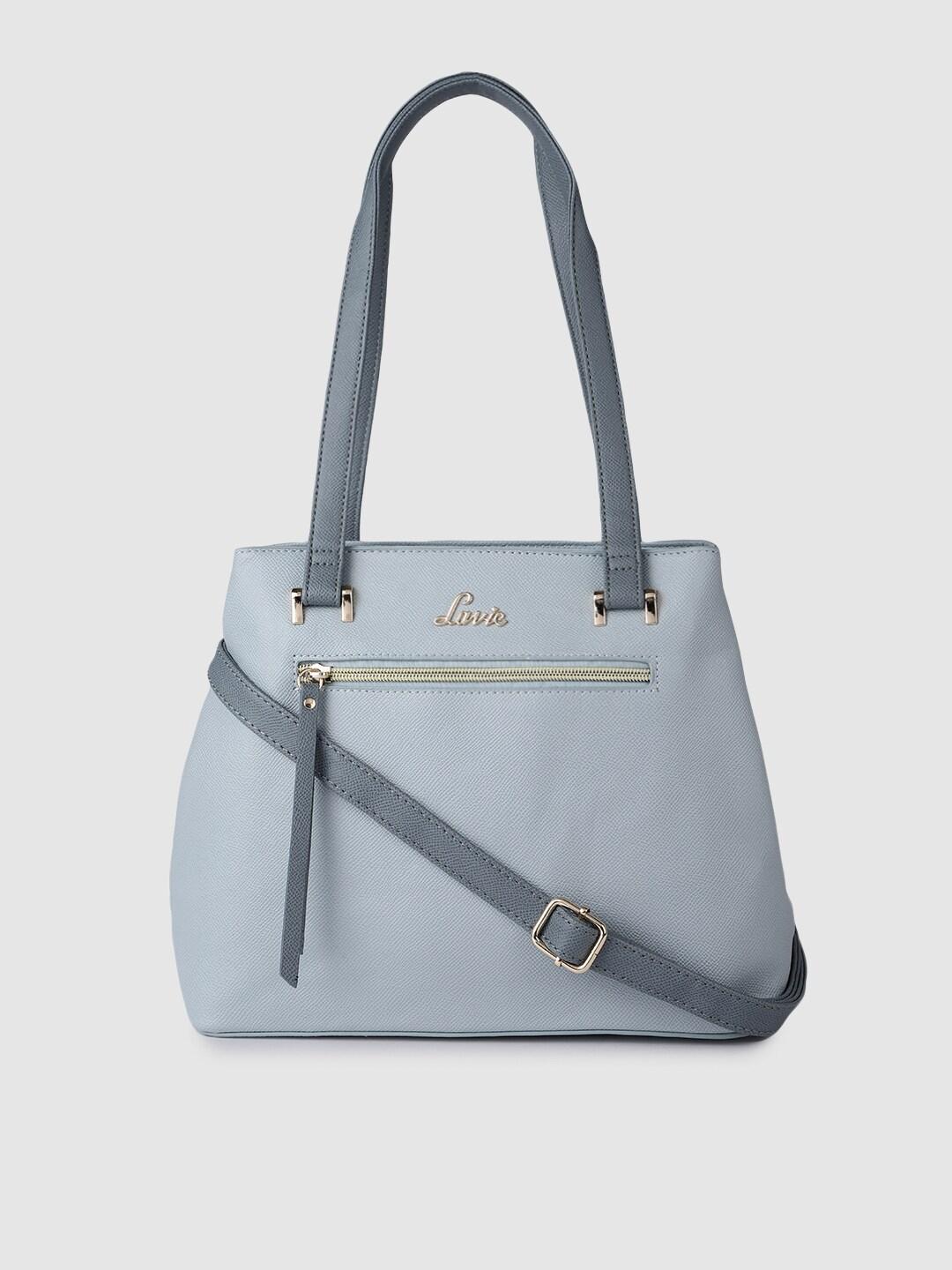 Lavie Blue Textured Structured Handheld Bag
